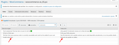 Editando woocommerce es ES.po de WooCommerce ‹ Traducción de plugins ‹ Loco Mamparas anticontagio de Vidrio Templado CLON — WordPress(1)