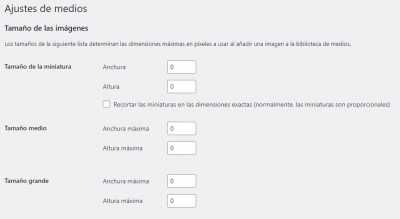 Wordpress   Ajustes   Medios