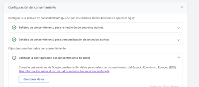 consentimiento google