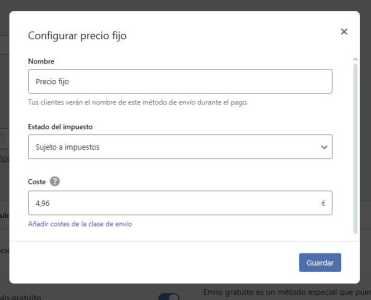 configurar precio fijo