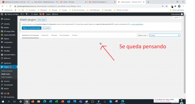 Si intento buscar un nuevo plugin