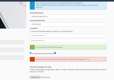 error cambio dominio