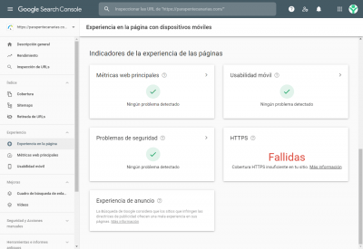 Informe de experiencia en la página