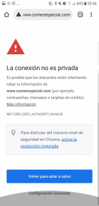 Conexión no privada