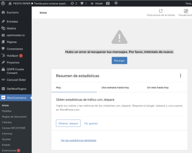 Pagína de Inicio de Woocommerce