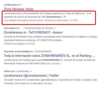 Ejemplo entradilla Google