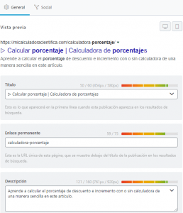 Título SEO Porcentajes