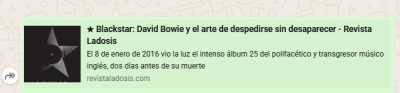 Pantallazo Wapp Bowie 9 ene
