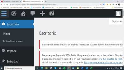 WordPress pantallazo de toda la pantalla del portatil Captura