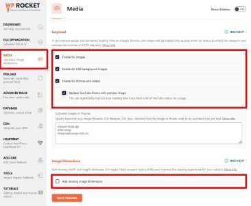 enable lazy loading in wordpress via wp rocket