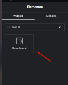 barra lateral elementor
