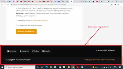 Deseada Tipografia pie de pagina