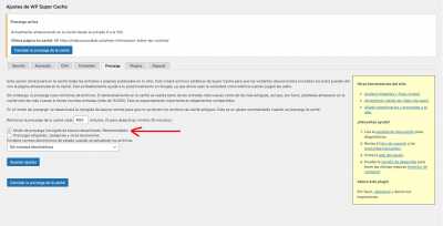 precarga wp super cache