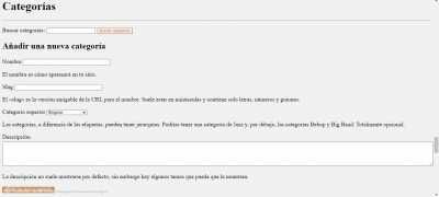 Screenshot of Categorías   centredux.com — WordPress