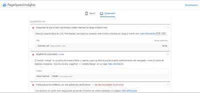 Errores Pagespeed