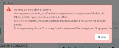 error inicio