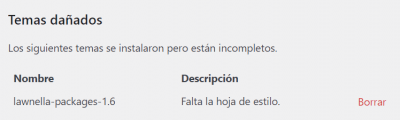 Error tema de wordpress