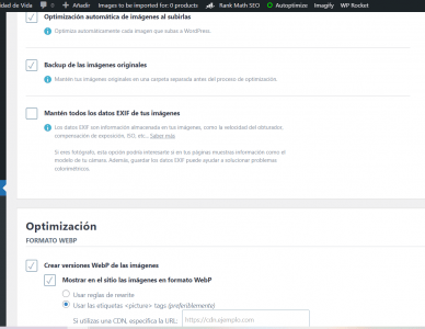 ajustes Imagify
