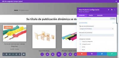 pantallazo del modulo productos que quiero que muestre categorias