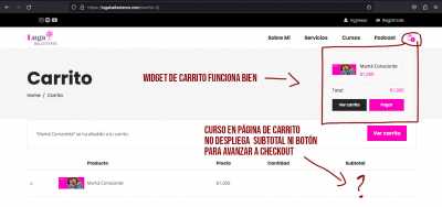 cart page curso