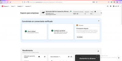 dominio verificado Pinterest