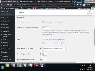 Woocommerce Productos Inventario