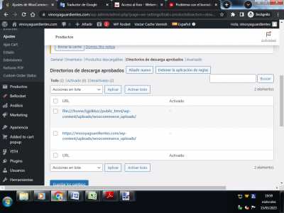 Directorios de Descarga aprobados