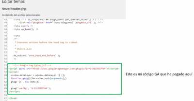 Código Google Analytics