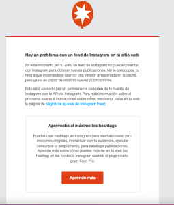 Problema feed instagram