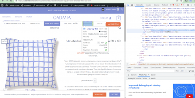 4 cadmiastore  inspeccionador  fuente en navegador