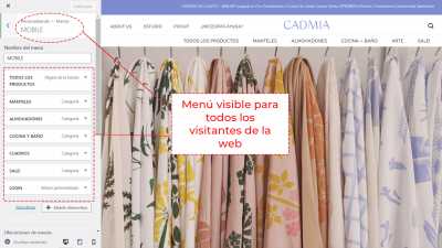 captura pantalla 2 personalizador menu asignado a no logueados