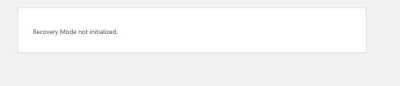 Recovery not initialized