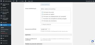 captura recapcha configuracion
