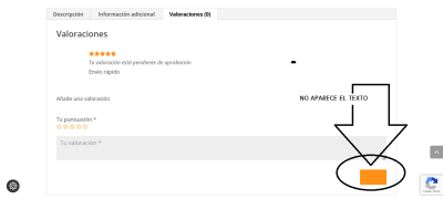 captura valoraciones no aparece el texto