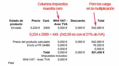 problema con impuestos