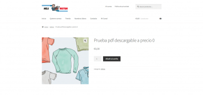 Producto descargable a precio 0