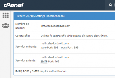 config correo