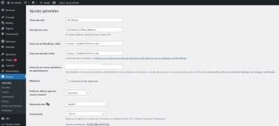 ajustes generales wordpress