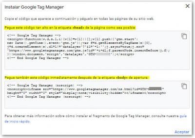 codigo tag manager