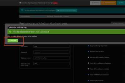 base datos restaurada akeeba backup