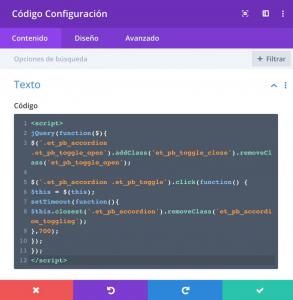 Acordeon Divi modulo codigo script 1001x1024