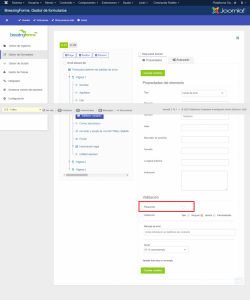 INCIDENCIA FORMULARIO FIRMAS JOOMLA