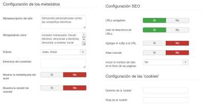 CONFIGURACIÓN GLOBAL   JOOMLA   PROBLEMA SEO