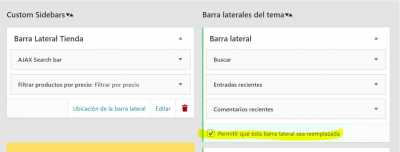 Configuracion sidebar