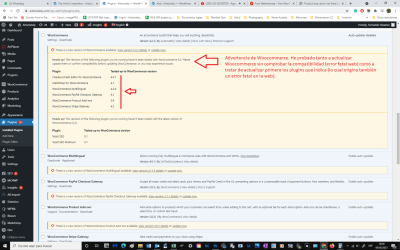 2021.05.06 Advertencia Woocommerce antes de actualizar