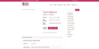 Screenshot 2021 01 17 Tarta Básica Pastelería Auxai Tartas