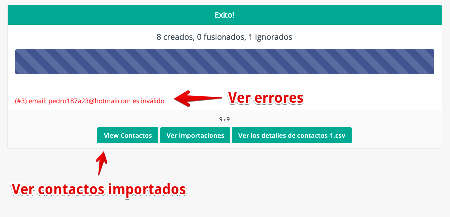 Finaliza la importación de contactos