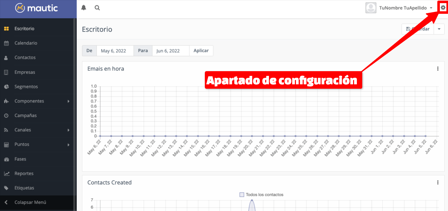 Configuración extensiones y plugins Mautic