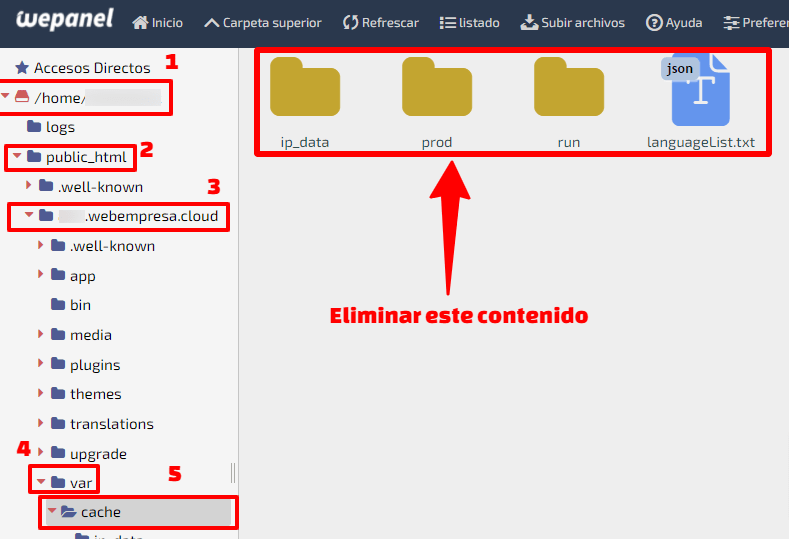 Eliminar contenido borrar caché en Mautic