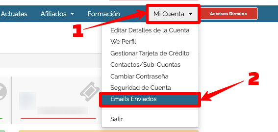 Emails para saber cómo acceder a Mautic